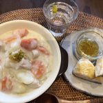 【野草料理】セイタカアワダチソウのシチューとスコーン&はちみつジャム