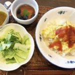 【野草料理】発酵トマトケチャップと野草サラダ